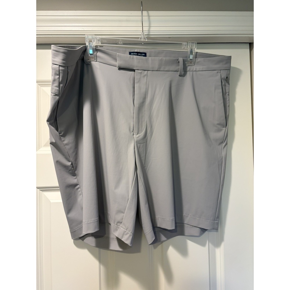 Peter Millar Bingham Performance Shorts Mens 42 Gale Grey Stretch Golf